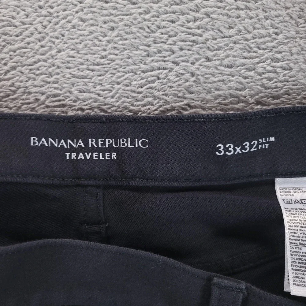 Banana Republic Pants Mens‎ 33x32 Gray Traveler Slim Stretch Chino Casual Office